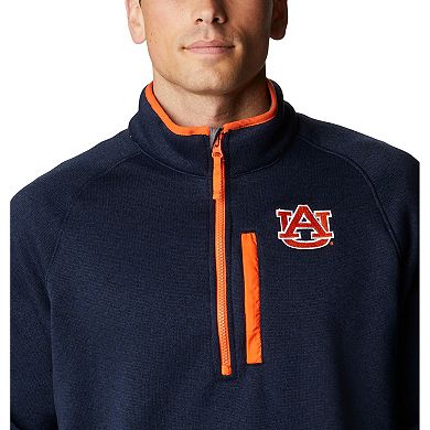 Men's Columbia Navy Auburn Tigers Canyon Point Omni-Shield Raglan Half-Zip Top