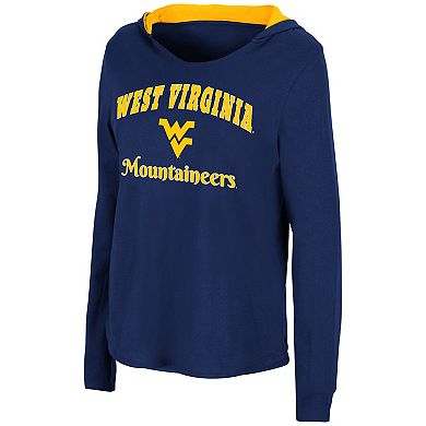 Women's Colosseum Navy West Virginia Mountaineers Catalina Hoodie Long Sleeve T-Shirt