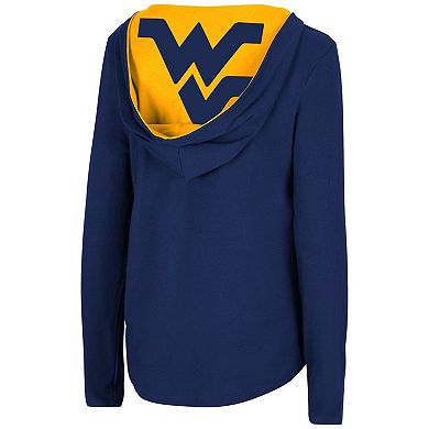 Women's Colosseum Navy West Virginia Mountaineers Catalina Hoodie Long Sleeve T-Shirt