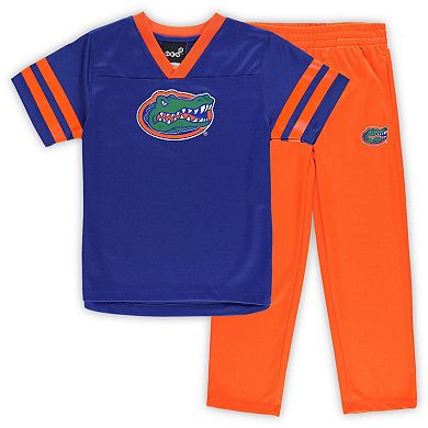 Preschool Royal/Orange Florida Gators Red Zone Jersey & Pants Set