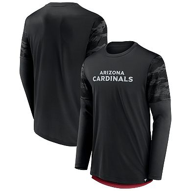 Men's Fanatics Branded Black/Cardinal Arizona Cardinals Square Off Long Sleeve T-Shirt