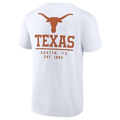 Men's Fanatics Branded White Texas Longhorns Game Day 2-Hit T-Shirt