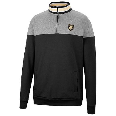 Men's Colosseum Heathered Gray/Black Army Black Knights Be the Ball Quarter-Zip Top