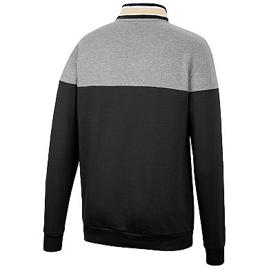 Men's Colosseum Heathered Gray/Black Army Black Knights Be the Ball Quarter-Zip Top