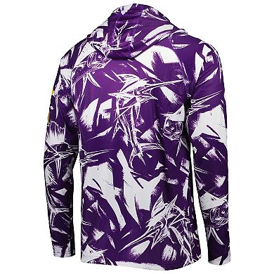 Men's Columbia Purple LSU Tigers Super Terminal Tackle Omni-Shade Raglan Long Sleeve Hoodie T-Shirt