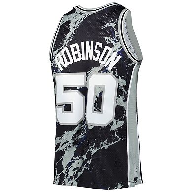 Men's Mitchell & Ness David Robinson Black San Antonio Spurs 1998-99 Hardwood Classics Marble Swingman Jersey