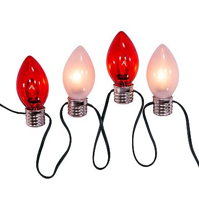 UL 10-Light Red & White Giant String Light Set