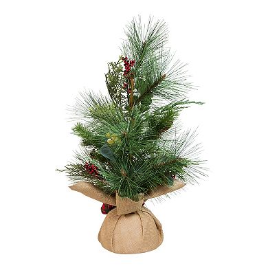 2-ft. Plaid Ribbon Artificial Christmas Tree Floor Decor