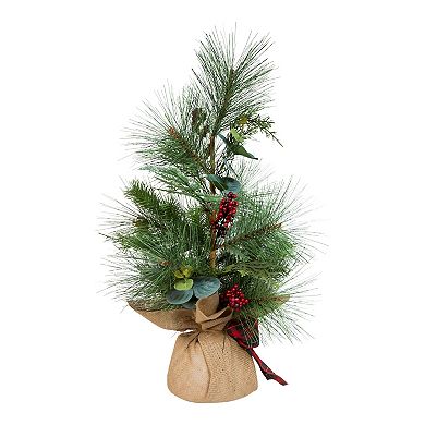 2-ft. Plaid Ribbon Artificial Christmas Tree Floor Decor