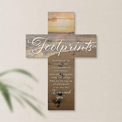 Footprints Cross Wall Decor