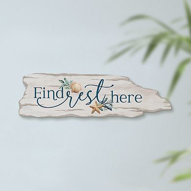 Find Rest Here Faux Driftwood Wall Decor