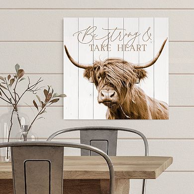 Be Strong Slatted Wall Decor