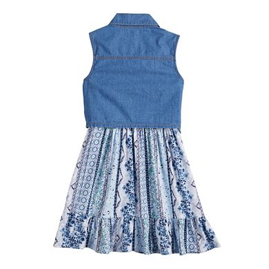 Girls 7-20 Knit Works Ruffled Dress & Vest Set in Regular & Plus Size