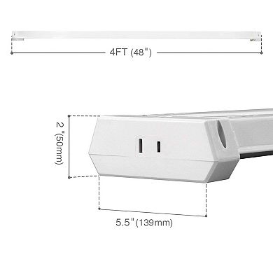 Defong 42W LED 4 Foot Shop Light Ceiling Light Surface Mount Pack of 4