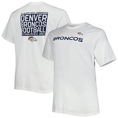 Men's Fanatics Branded White Denver Broncos Big & Tall Hometown Collection Hot Shot T-Shirt
