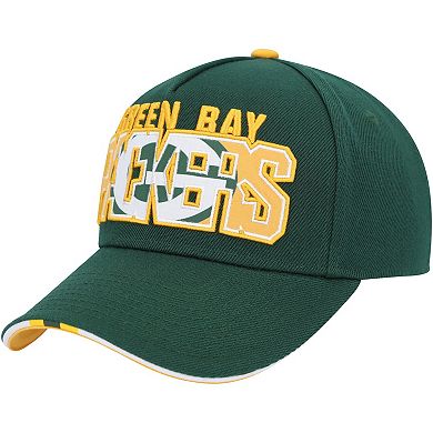 Youth Green Green Bay Packers On Trend Precurved A-Frame Snapback Hat