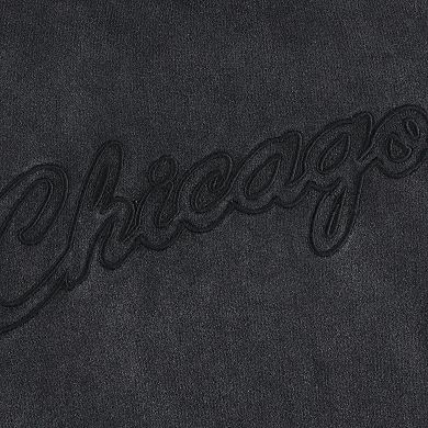 Men's Mitchell & Ness Black Chicago Bulls Tonal Short Sleeve Pullover Hoodie