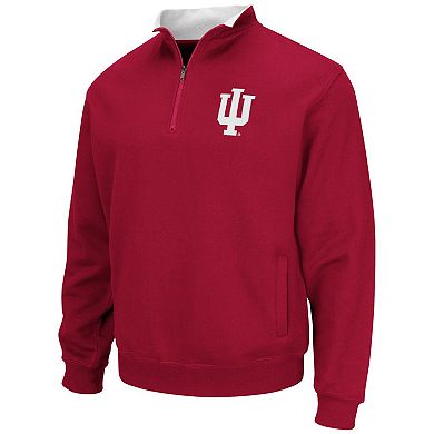 Men's Colosseum Crimson Indiana Hoosiers Big & Tall Tortugas Logo Quarter-Zip Sweatshirt