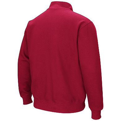 Men's Colosseum Crimson Indiana Hoosiers Big & Tall Tortugas Logo Quarter-Zip Sweatshirt