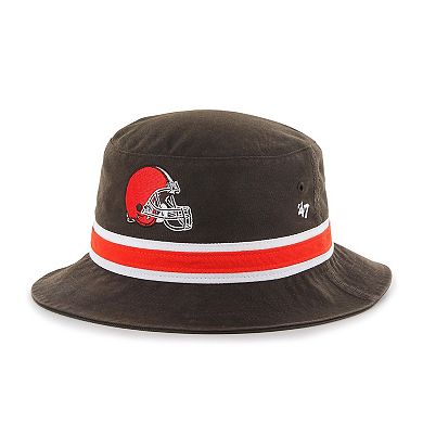 Men's '47 Brown Cleveland Browns Logo Striped Bucket Hat