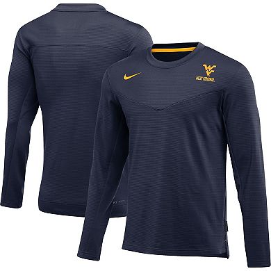 Men's Nike Navy West Virginia Mountaineers Game Day Sideline Performance Long Sleeve T-Shirt