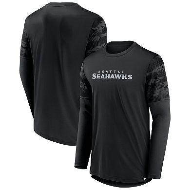 Men's Fanatics Branded Black Seattle Seahawks Square Off Long Sleeve T-Shirt