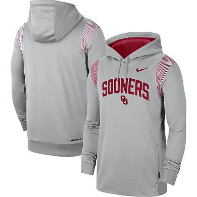 Men's Nike Gray Oklahoma Sooners 2022 Game Day Sideline Performance Pullover Hoodie