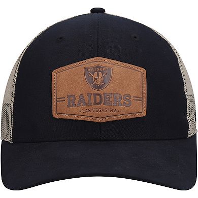 Men's '47 Black/Natural Las Vegas Raiders Rawhide Trucker Adjustable Hat