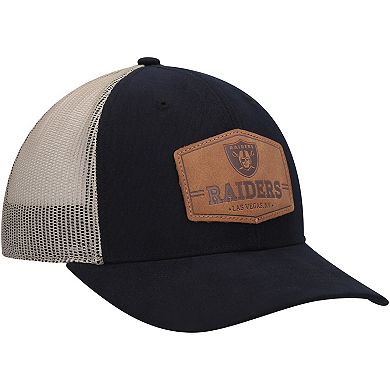 Men's '47 Black/Natural Las Vegas Raiders Rawhide Trucker Adjustable Hat