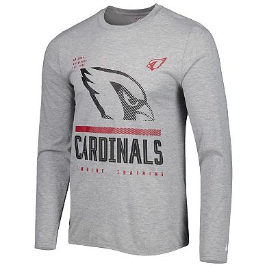 Men's New Era Heathered Gray Arizona Cardinals Combine Authentic Red Zone Long Sleeve T-Shirt