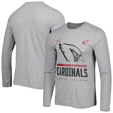 Men's New Era Heathered Gray Arizona Cardinals Combine Authentic Red Zone Long Sleeve T-Shirt