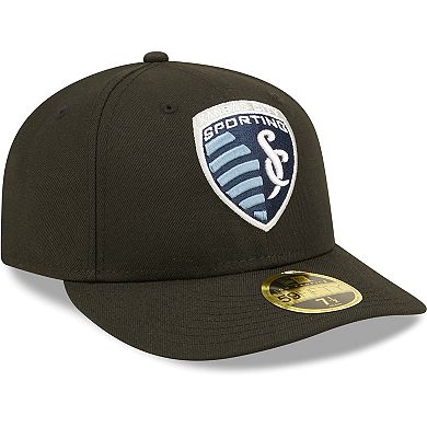 Men's New Era Black Sporting Kansas City Primary Logo Low Profile 59FIFTY Fitted Hat