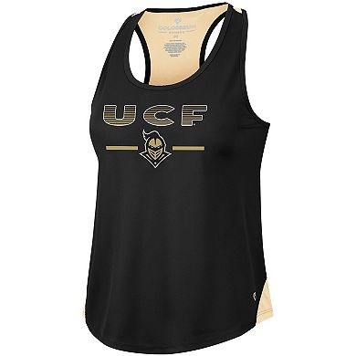 Women's Colosseum Black UCF Knights Sachs 2-Hit Scoop Neck Racerback Tank Top