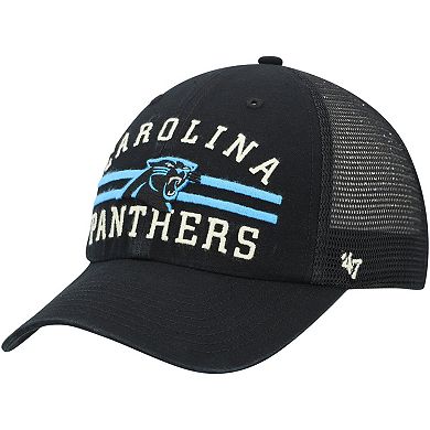 Men's '47 Black Carolina Panthers Highpoint Trucker Clean Up Snapback Hat