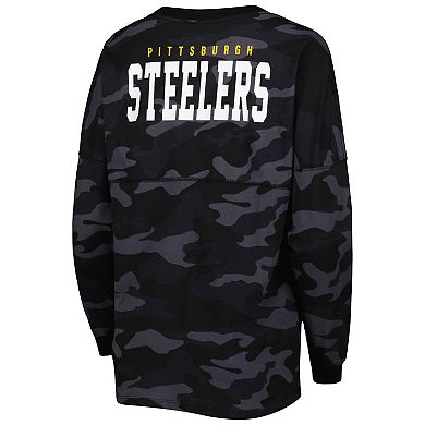 Women's New Era Black Pittsburgh Steelers Camo Long Sleeve T-Shirt