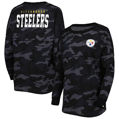 Women's New Era Black Pittsburgh Steelers Camo Long Sleeve T-Shirt