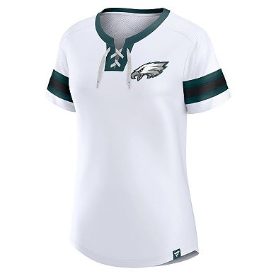 Women's Fanatics Branded White Philadelphia Eagles Sunday Best Lace-Up T-Shirt