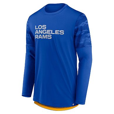 Men's Fanatics Branded Royal/Gold Los Angeles Rams Square Off Long Sleeve T-Shirt