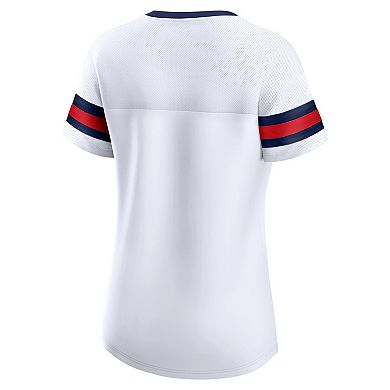 Women's Fanatics Branded White New England Patriots Sunday Best Lace-Up T-Shirt