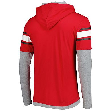 Men's New Era Red Tampa Bay Buccaneers Long Sleeve Hoodie T-Shirt