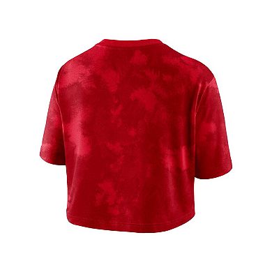 Women's Nike Red Georgia Bulldogs Tie-Dye Cropped T-Shirt