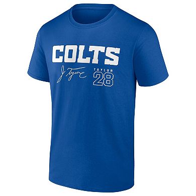 Men's Fanatics Branded Jonathan Taylor Royal Indianapolis Colts Name & Number Team T-Shirt