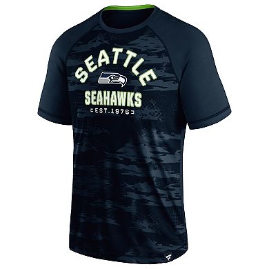 Men's Fanatics Branded Navy Seattle Seahawks Hail Mary Raglan T-Shirt