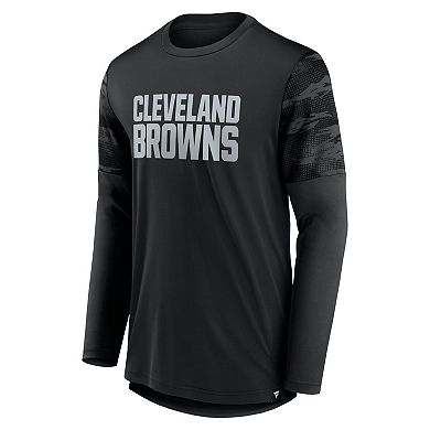 Men's Fanatics Branded Black Cleveland Browns Square Off Long Sleeve T-Shirt