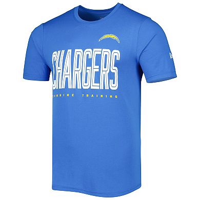 Men's New Era Powder Blue Los Angeles Chargers Combine Authentic Training Huddle Up T-Shirt