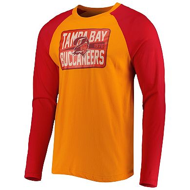 Men's New Era Orange Tampa Bay Buccaneers Throwback Raglan Long Sleeve T-Shirt