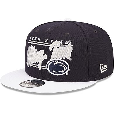 Men's New Era Navy/White Penn State Nittany Lions Team Script 9FIFTY Snapback Hat