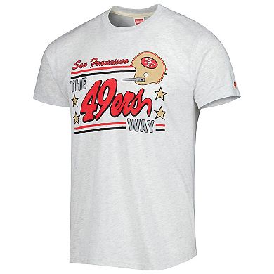 Men's Homage Ash San Francisco 49ers Hyper Local Tri-Blend T-Shirt