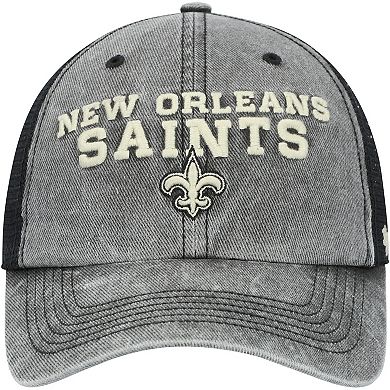 Men's '47 Black New Orleans Saints Drumlin Trucker Clean Up Snapback Hat