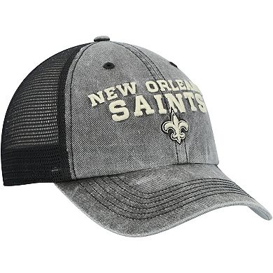 Men's '47 Black New Orleans Saints Drumlin Trucker Clean Up Snapback Hat